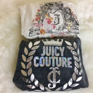 BUNDLE 2 JUICY COUTURE ZIP UP HOODIE SWEATSHIRTS